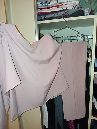 ziyafət paltar: Qadın klassik dəst – 2 hissə - Rəng: pudra/solğun çəhrayı - Üst — 1