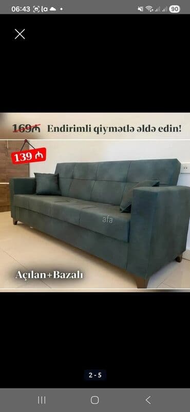 Masalar və oturacaqlar: Divan, Yeni, Açılan, Bazalı, Parça, Ödənişli çatdırılma — 1