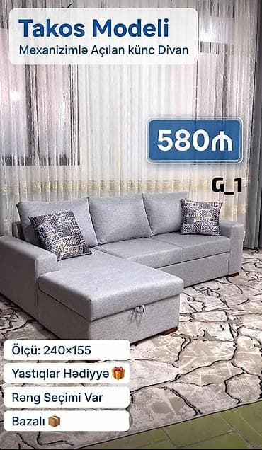 divan acilan: Künc divan, Yeni, Açılan, Bazalı, Şəhərdaxili pulsuz çatdırılma — 1