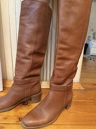 Сапоги: Ботфорты, Размер: 40, цвет - Коричневый, Б/у — 1