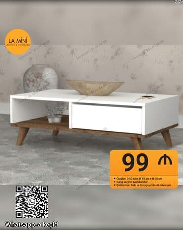 qabaq ustolu: Jurnal masası, Açılmayan, MDF, Dördbucaq masa — 1