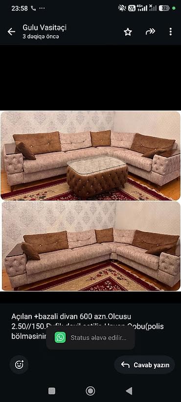 Künc divan, Açılan, Bazalı