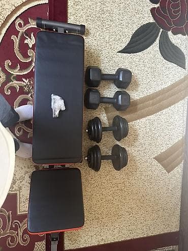 qantel ştanq dəsti: Evdə məşq üçün tam set: - Tənzimlənən trenajor skamyası: arxası və — 3