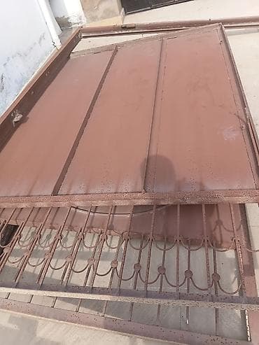 Həyət darvazaları: Dəmir Həyət darvazası, Yana açılan, Mexaniki, Qapı ilə, rəng - Qəhvəyi, Kredit yoxdur — 2