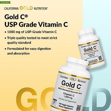 Şəxsi əşyalar: California Gold Nutrition Gold C – Vitamin C, 1,000 mq, 60 bitki — 4