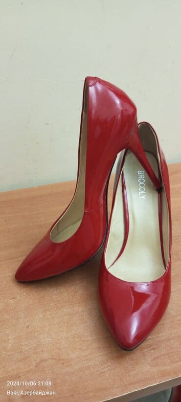 4xl nece razmerdi: Tuflilər, Ölçü: 39, rəng - Qırmızı, İşlənmiş — 1