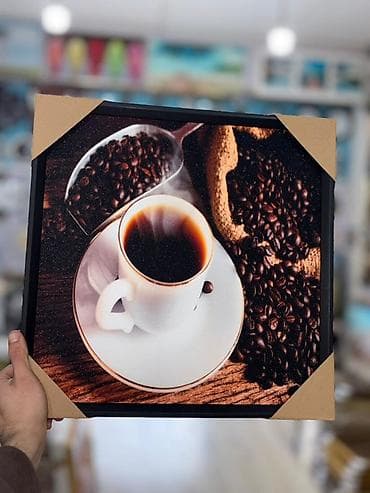 urban sekilleri: Kafe mövzulu divar rəsmləri – çərçivəli dekor seti Divar tablosu kofe — 4