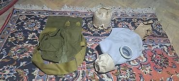 Şəkildə GP-5 qaz maskası dəsti Гражда́нский Противога́з-5