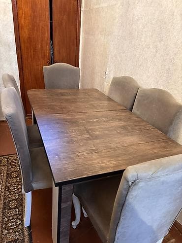 Qonaq otağı üçün, Açılan, Oval masa, 6 stul