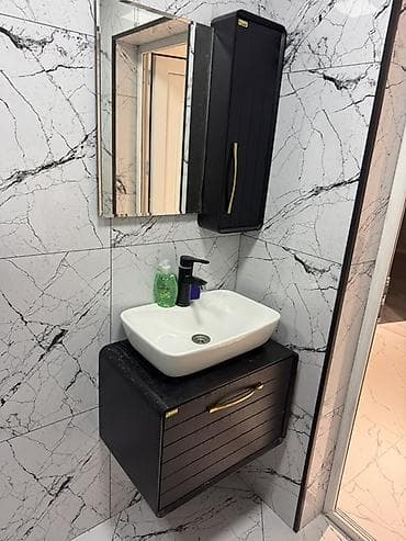 шкафчик в ванную комнату: Hamam üçün asma mebel dəsti 2 si 100 azn Tərkib: - Kvadrat formalı — 7