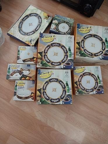 Nahar dəsti, rəng - Göy, Kobalt, 6 nəfərlik, Çexiya