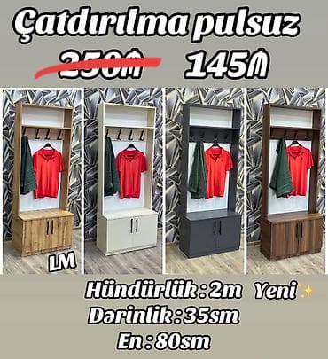 Yeni Dəhliz Dolabı – birbaşa istehsalçıdan Ölçülər: - Hündürlük: 2 m — 1