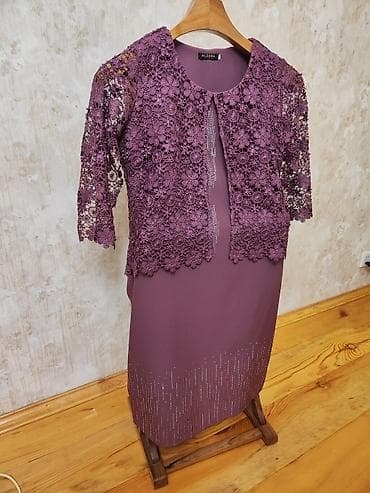 mirvari reng: ALZARA Line brendi – bənövşəyi/ərik tonlarında zərif paltar - Model — 6