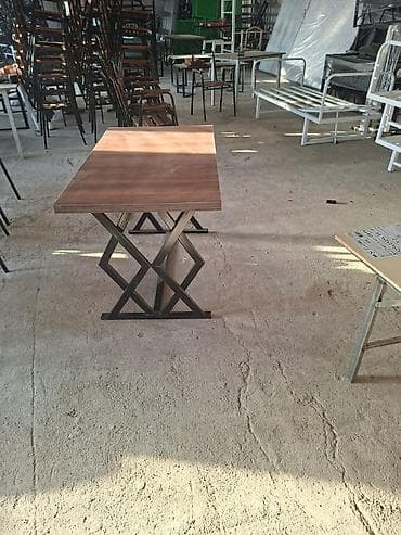 компютерный стол: Masa – loft tərzi, metal karkaslı - Üst hissə: taxta teksturalı — 2