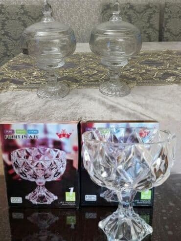 Quruducular: Şüşə salat qabları dəsti – 3 ədəd - Material: şəffaf qalın şüşə - — 2