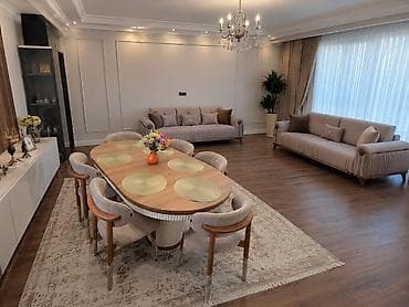 Qonaq otağı üçün, İşlənmiş, Açılan, Dördbucaq masa, 6 stul — 1