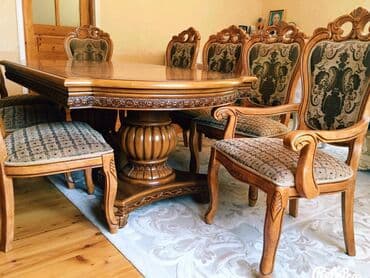 Klassik stol stul satılır Açılan böyük stol və 8 ədəd stul (2-si