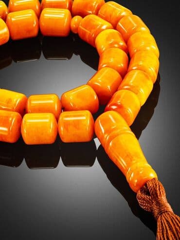 qedimi mirvari: Qədim kəhrəba təsbeh.100% təbii Baltik kəhrəbasından təsbeh.Bütöv daş — 2