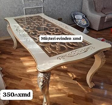 Klassik üslubda yemək masası - Rəng: krem və qızılı tonların — 1