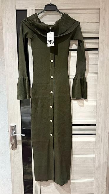 donlar instagram: ZARA brendinin trikotaj uzun donu - Rəng: xaki/yaşıl - Material: sıx — 1