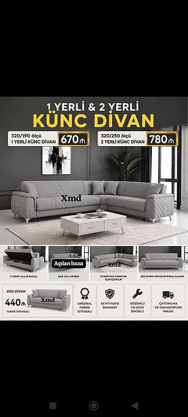 madeyra kunc divan qiymetleri: Künc divan – 1 yerli və 2 yerli modellər Ölçülər və qiymətlər: - 1 — 1