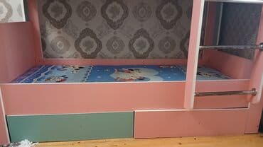 uşaq ucun mebel: Oğlan və qız üçün, İşlənmiş, Çarpayı, Matras ilə, Siyirməli, Laminat — 5