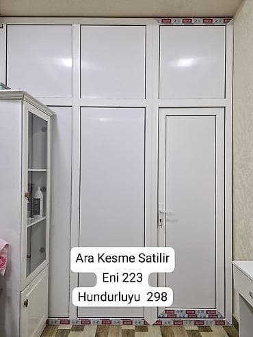 PVC arakəsmə və qapı sistemi - Material: ağ rəngli PVC profil