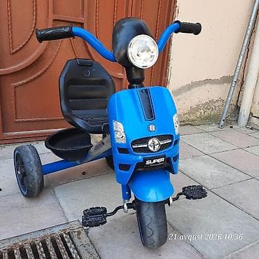 veloiped: Uşaq üçtəkərli velosipedi – “SUPER” modeli - Rəng: mavi/qarışıq qara — 1