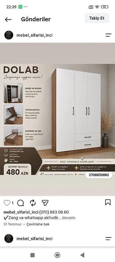 DOLAB – zövqünüzə uyğun seçim - Geniş və rahat: Geyimlərinizi