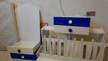 ikinci əl uşaq carpayısı: Oğlan və qız üçün, İşlənmiş, Dördbucaq, Beşik, Matras ilə, Yellənmə mexanizm ilə — 3