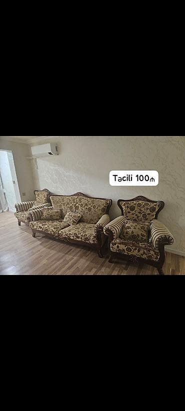 mebel dest: Divan kreslo dəsti satılır 100₼. Təcili evdən çıxmalıdır. Yaxşı — 1