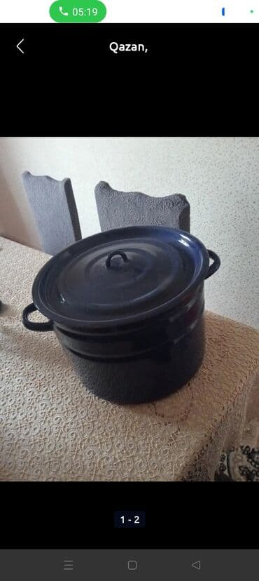 turk sobası: Qazan, rəng - Göy — 3