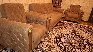 açilan divan: 3-lü yumşaq mebel dəsti: 1 divan + 2 kreslo - Rəng: isti — 5