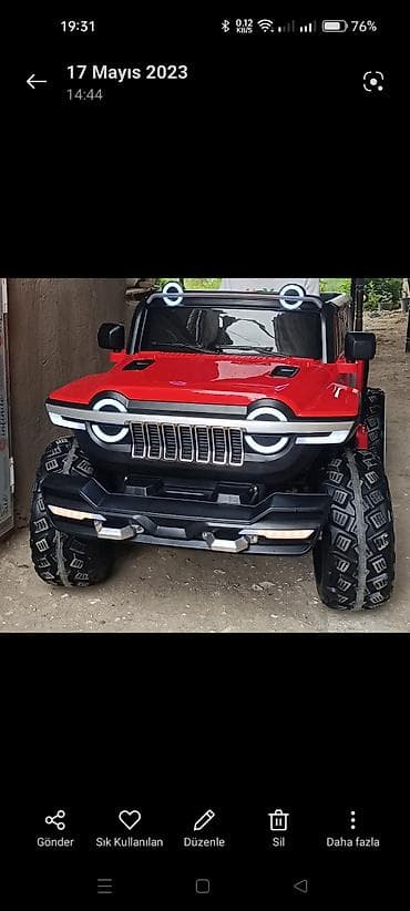 Uşaqlar üçün elektrikli off-road maşın - Korpus: parlaq qırmızı, jeep