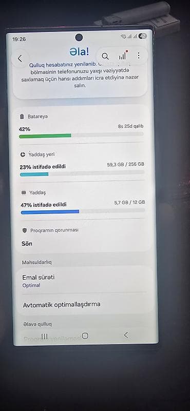 samsung netbook: Samsung Galaxy S22 Ultra, 256 GB, rəng - Bənövşəyi, Barmaq izi — 8