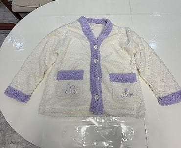 deri jaket: - Qadın üçün - 2 parça: jaket və şalvar - Rəng: krem-ağ və bənövşəyi — 3