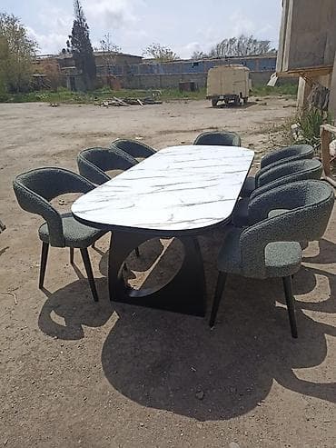 ag masa: Qonaq otağı üçün, Yeni, Açılan, Oval masa, 8 stul — 3