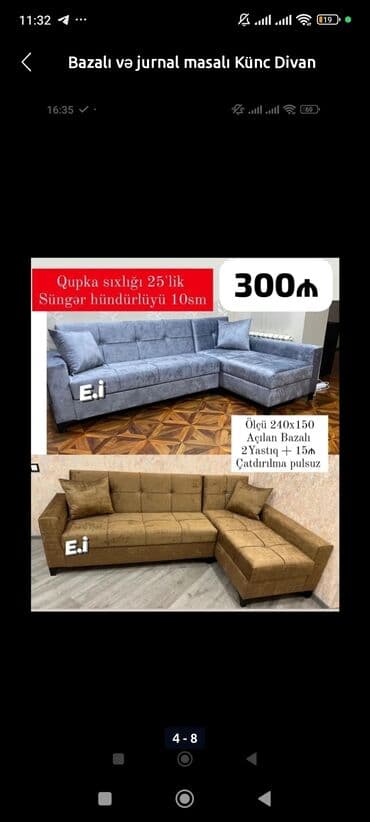 metbex divani: Künc divan, Yataq otağı üçün, Qonaq otağı üçün, Mətbəx üçün, Parça, Bazalı, Açılan, Kitab — 7