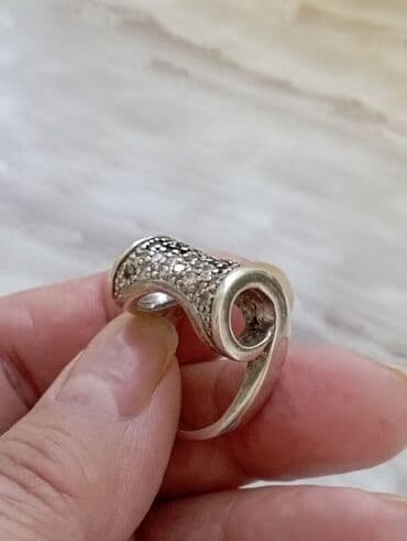 beş qaş üzüklər: Gümüş üzüklər dəsti - Material: gümüş rəngli metal (fotoşəkillərdə — 7