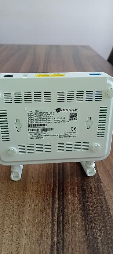 ev modemi: BDCOM GP1704-2F-E ONU/Router - İki ədəd yüksəkqazanclı xarici antena — 2