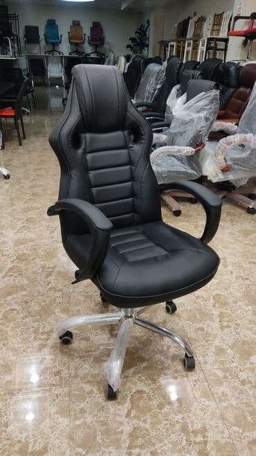 детский компьютерный стул, кресло: Новый, С колесиками, Рукояти не регулируются, Кожа — 4