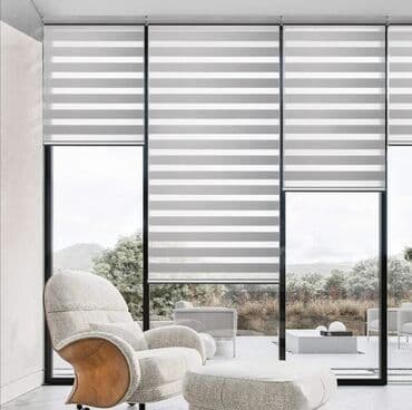 Şamdanlar: Zebra jalüz pərdələr - Dizayn: İkiqat zolaqlı (şəffaf və parça) — 5