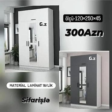 şifanerler: *Dolab 💫 300Azn* ✔️Material:Rusiya Laminatı 18/lik ◽Ölçü:120×250×45 — 1