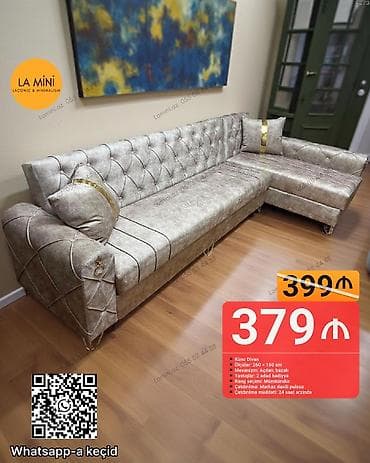 divanl: Künc divan, Açılan, Bazalı, Parça, Şəhərdaxili pulsuz çatdırılma — 1