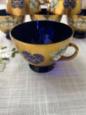 caydan qiymətləri: Çay dəsti, rəng - Göy, Kobalt, Bohemia, 6 nəfərlik, Çexiya — 2