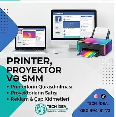 ikinci el printer: Printer, Proyektor və SMM xidmətləri - Printerlərin quraşdırılması və — 1