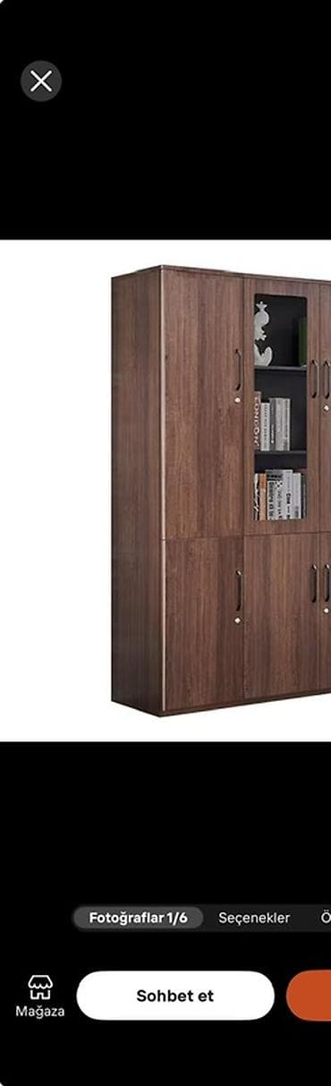 dolab modelleri: Ofis kitab şkafı – ağac teksturalı, çox bölməli model - Material — 1