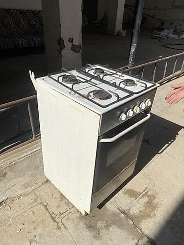 soba borusu: Qaz plitəsi və soba kombinə – 50 sm - 4 gözlü qaz paneli: 1 böyük, 2 — 4