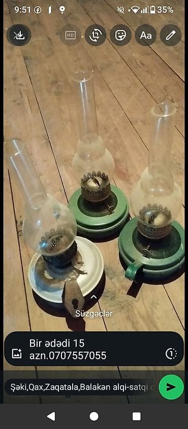 Petrol lampaları – şüşə çaxmaq və fitil mexanizmi ilə. Masaüstü tip