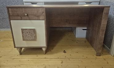 stol uzu: Düz masa, Stulsuz, Siyirməli, Teksturalı laminat — 1